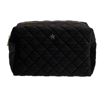 VELVET QUILTED MAKE-UP POUCH SMALL
