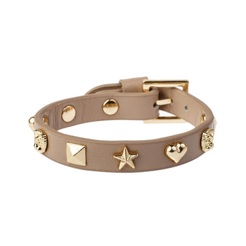 LEATHER SIGN STUD BRACELET