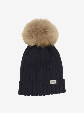 HAT KNIT W ALPACA POMPOMS