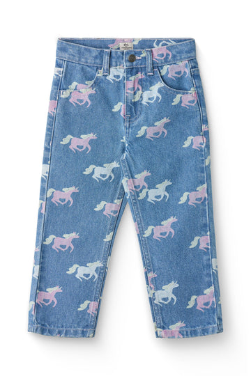 JEANS W/REGULAR FIT & UNICORN PRINT