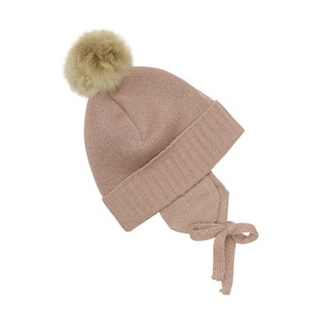 BONNET WOOL KNIT ALPACA POMPOM