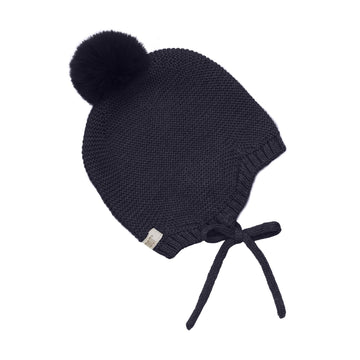 BONNET WOOL KNIT W POMPOM