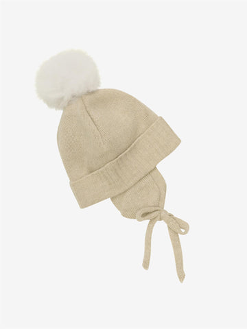 BONNET WOOL KNIT ALPACA POMPOM