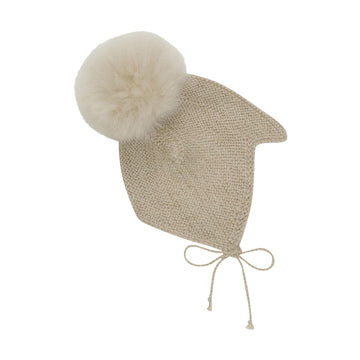 BONNET WOOL KNIT ALPACA POMPOM