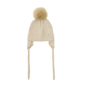 BONNET WOOL KNIT ALPACA POMPOM