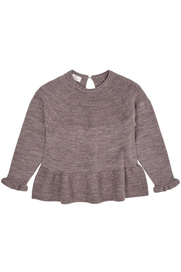 MERINO KNIT BLOUSE WITH FRILL