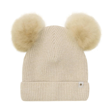 HAT KNIT ALPACA POMPOMS