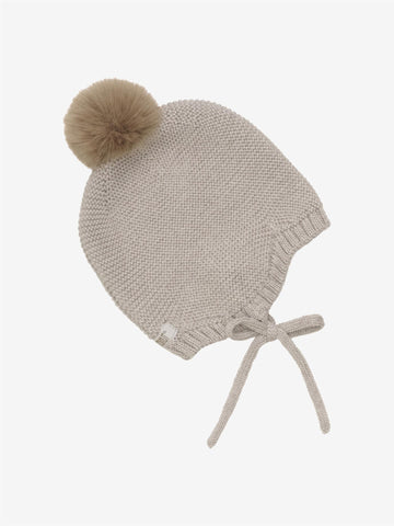 BONNET WOOL KNIT W POMPOM