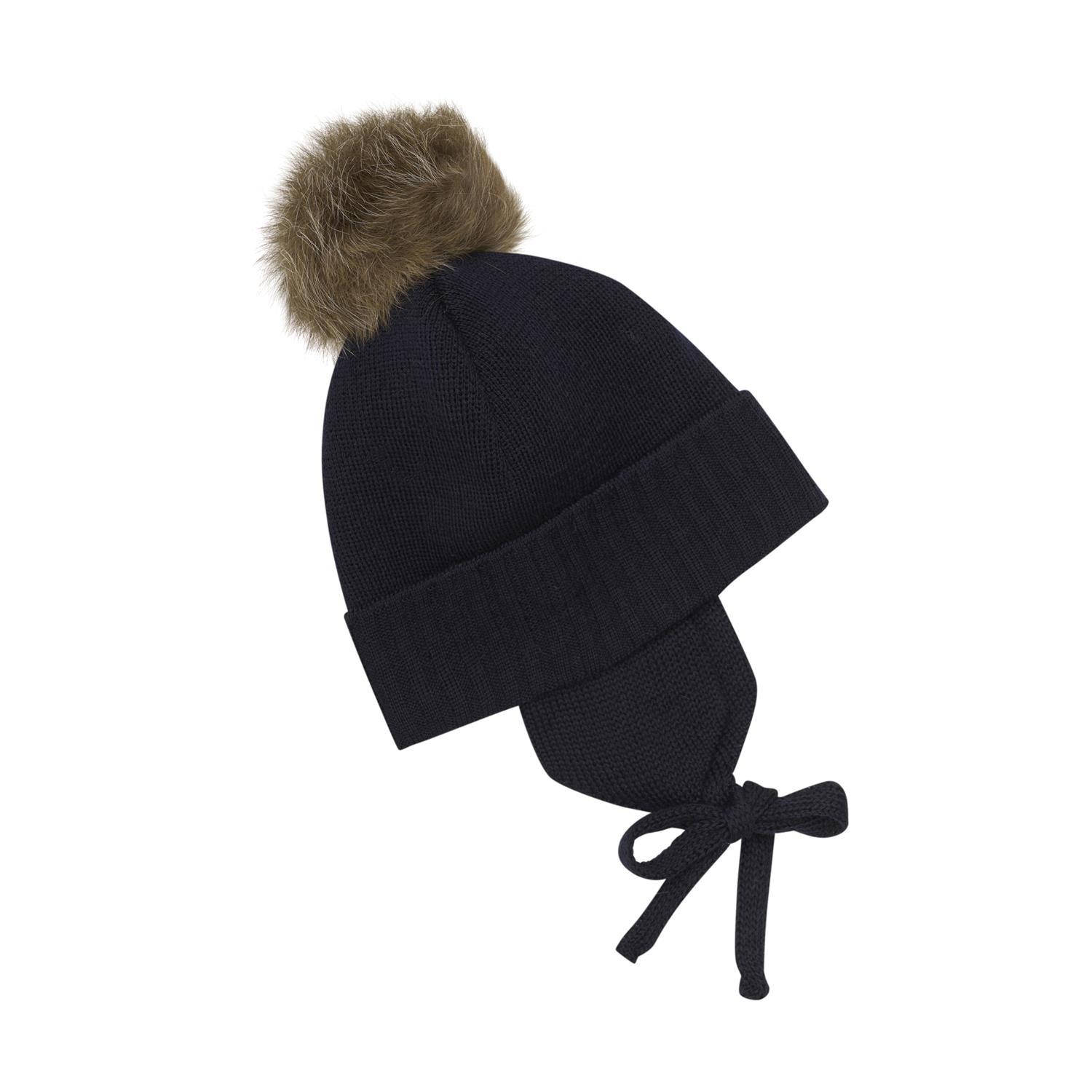 BONNET WOOL KNIT ALPACA POMPOM