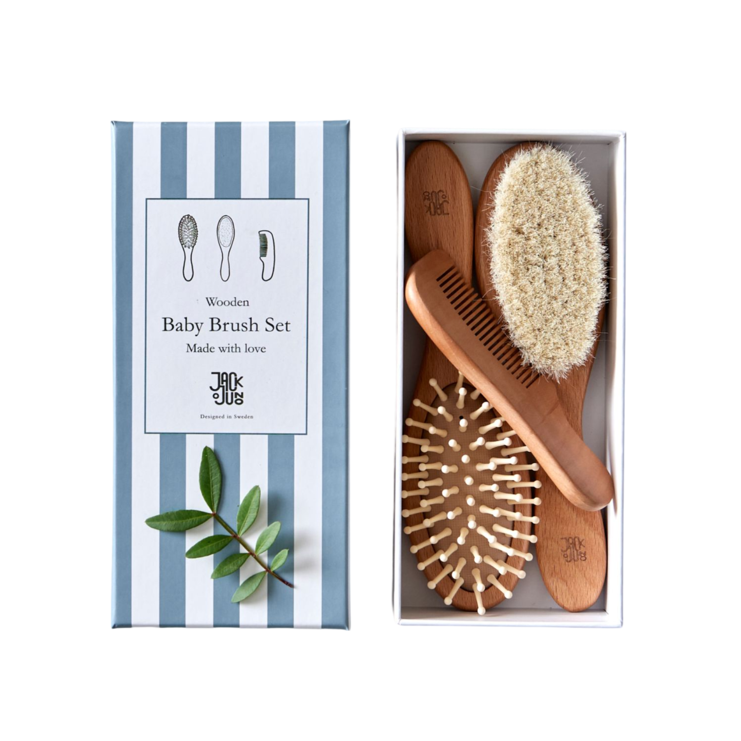 WOODEN HAIRBRUSH SET