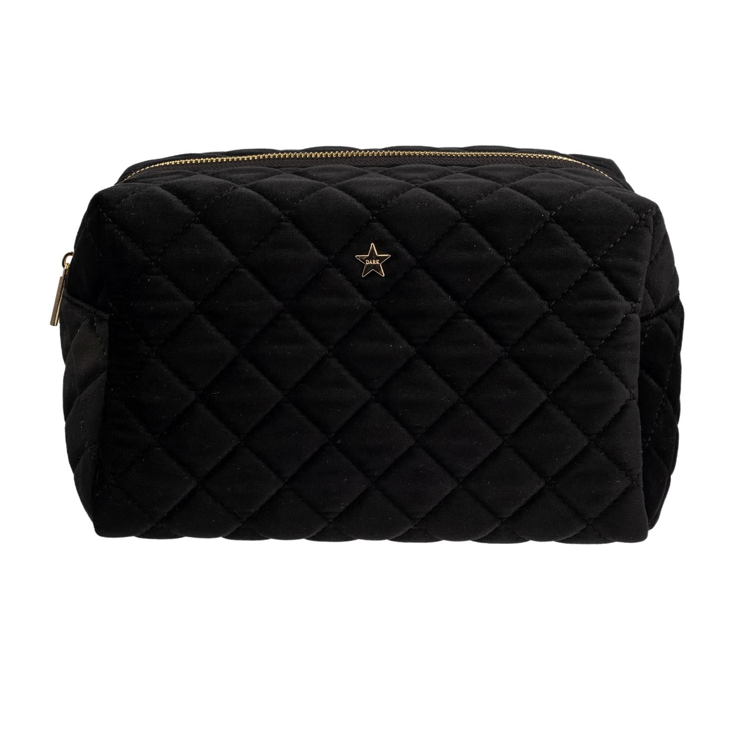 VELVET QUILTED MAKE-UP POUCH SMALL