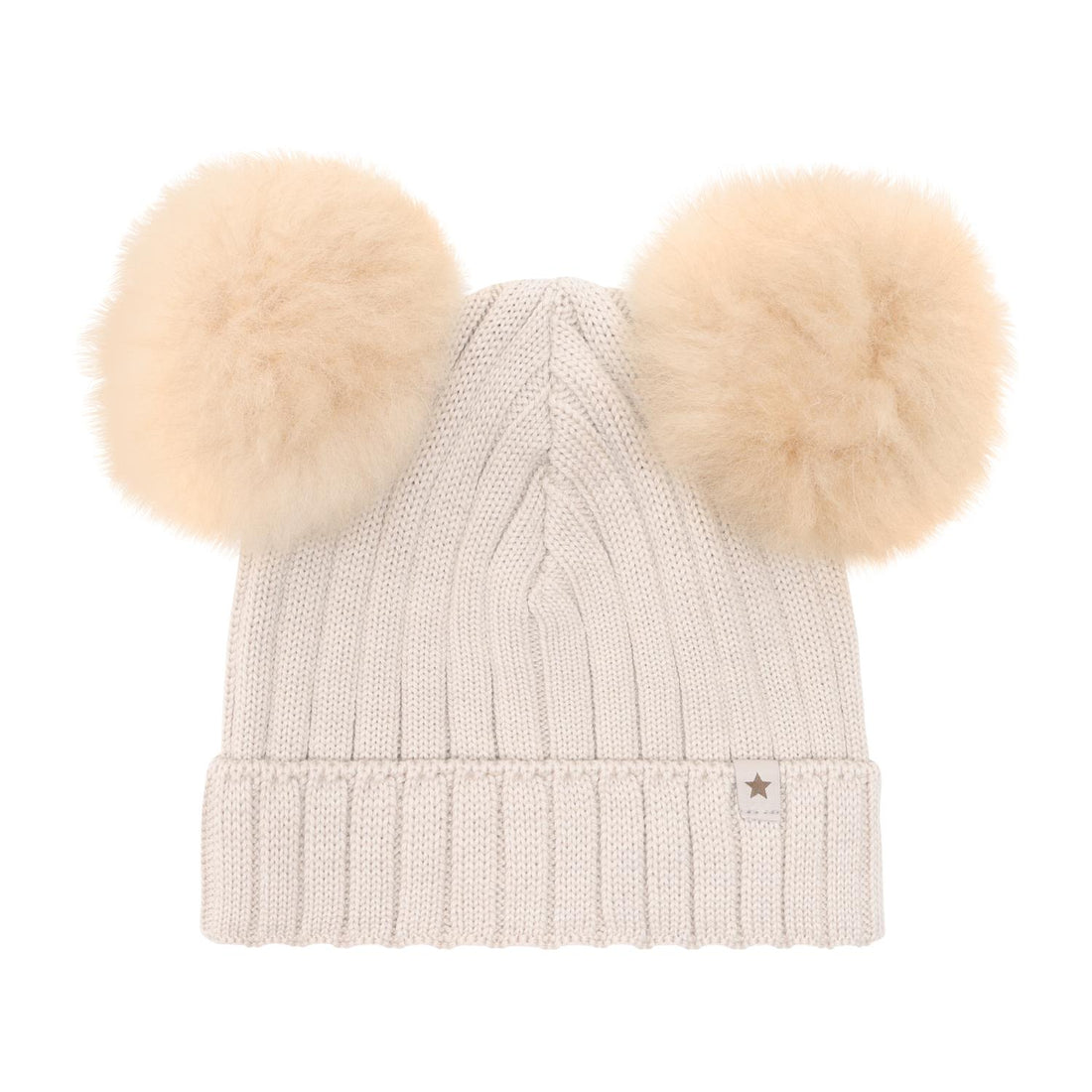 HAT KNIT ALPACA POMPOMS