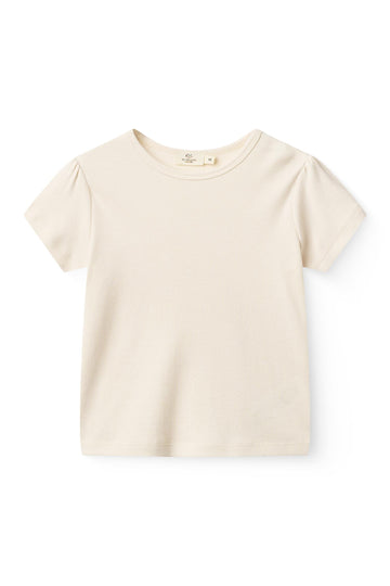 MODAL RIB TEE SS W. RUFFLE SLEEVES