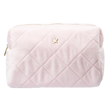 VELVET QUILTED MAKE-UP POUCH LARGE