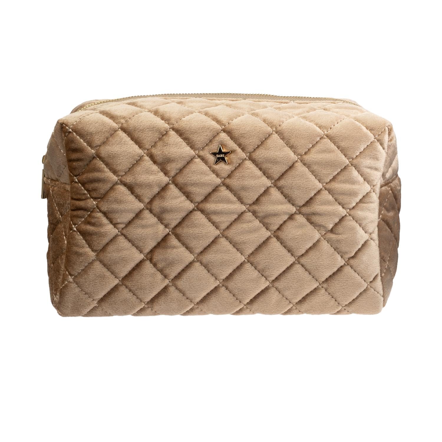 VELVET QUILTED MAKE-UP POUCH LARGE
