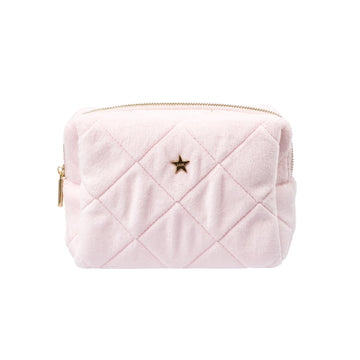 VELVET QUILTED MAKE-UP POUCH SMALL