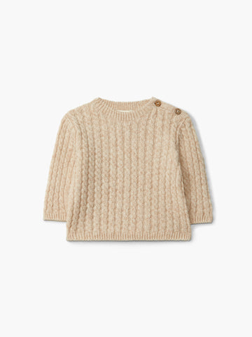 CABLE SWEATER KNITTED IN MERINO WOOL