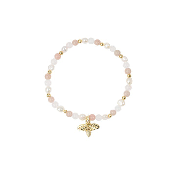 STONE & PEARL BEAD BRACELET 4MM