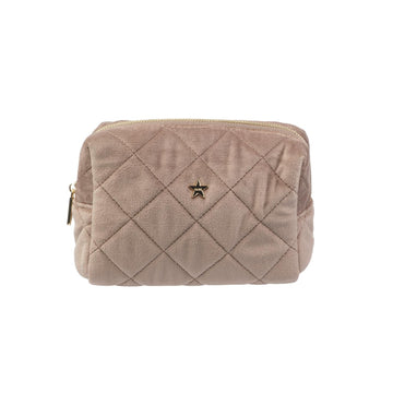 VELVET QUILTED MAKE-UP POUCH SMALL
