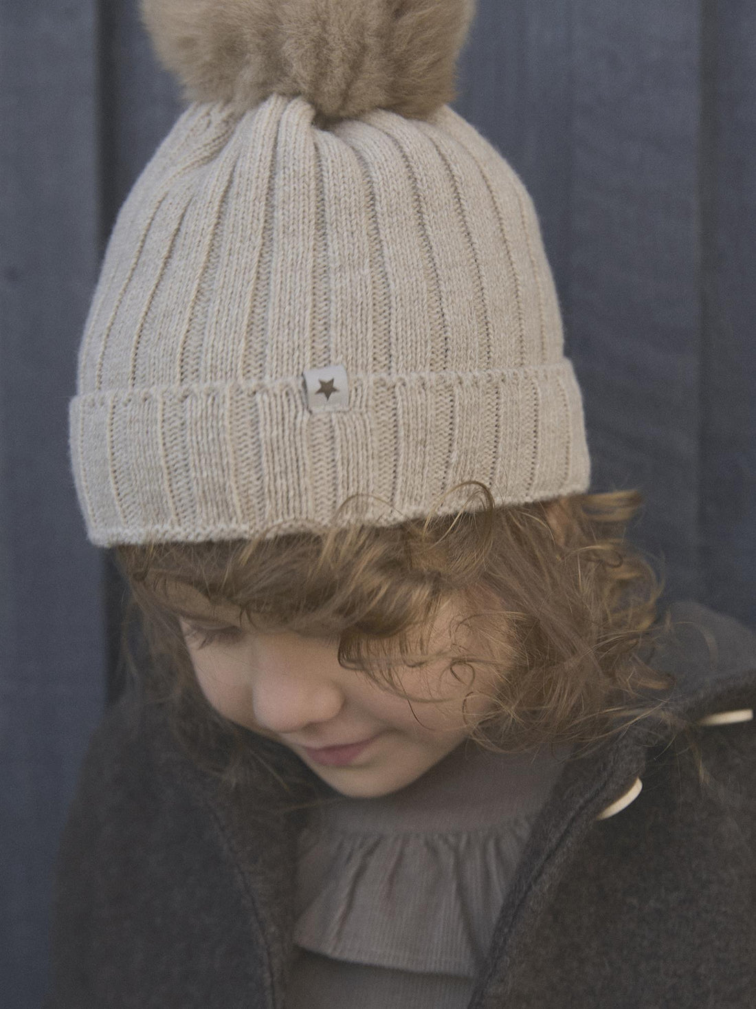 HAT KNIT ALPACA POMPOM