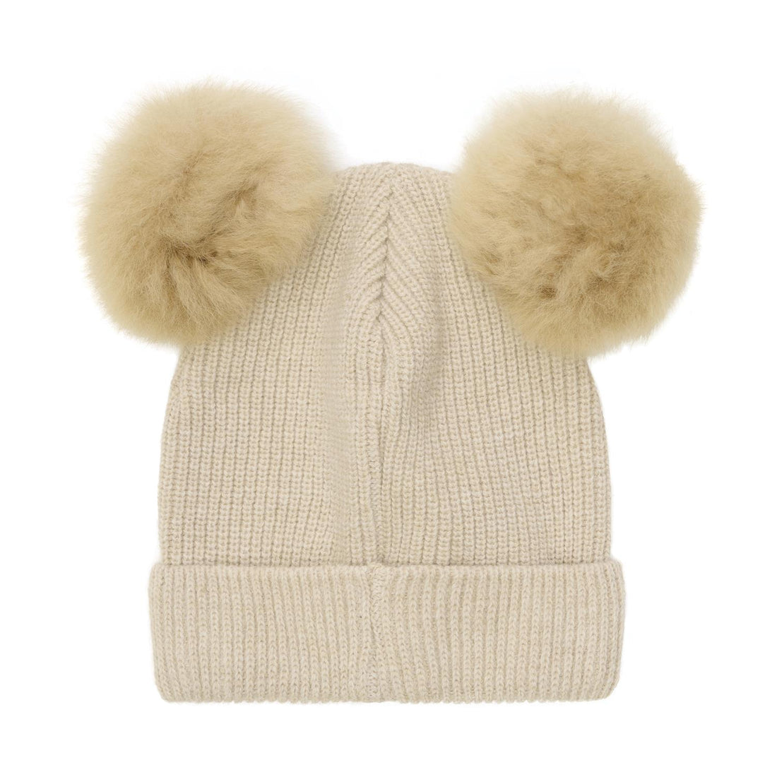 HAT KNIT ALPACA POMPOMS