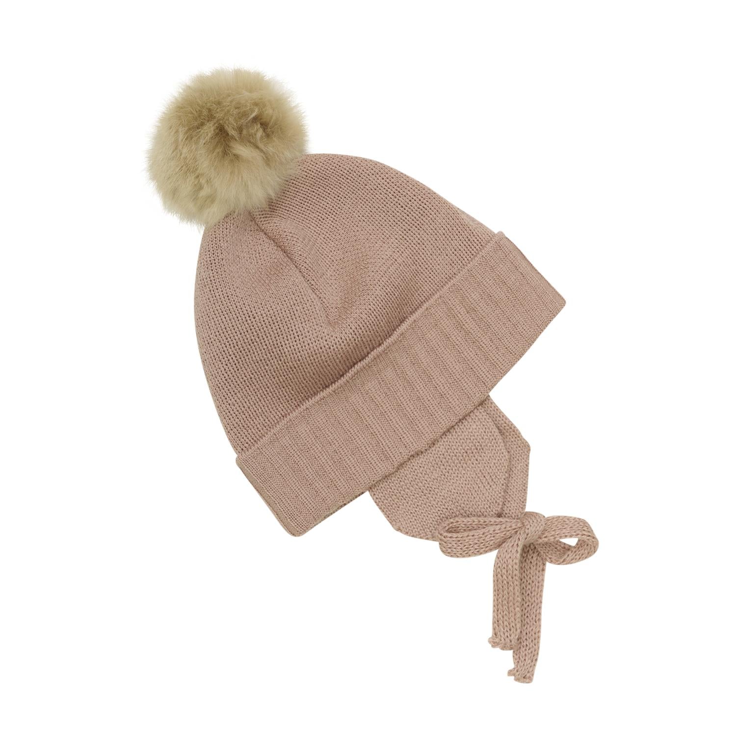 BONNET WOOL KNIT ALPACA POMPOM