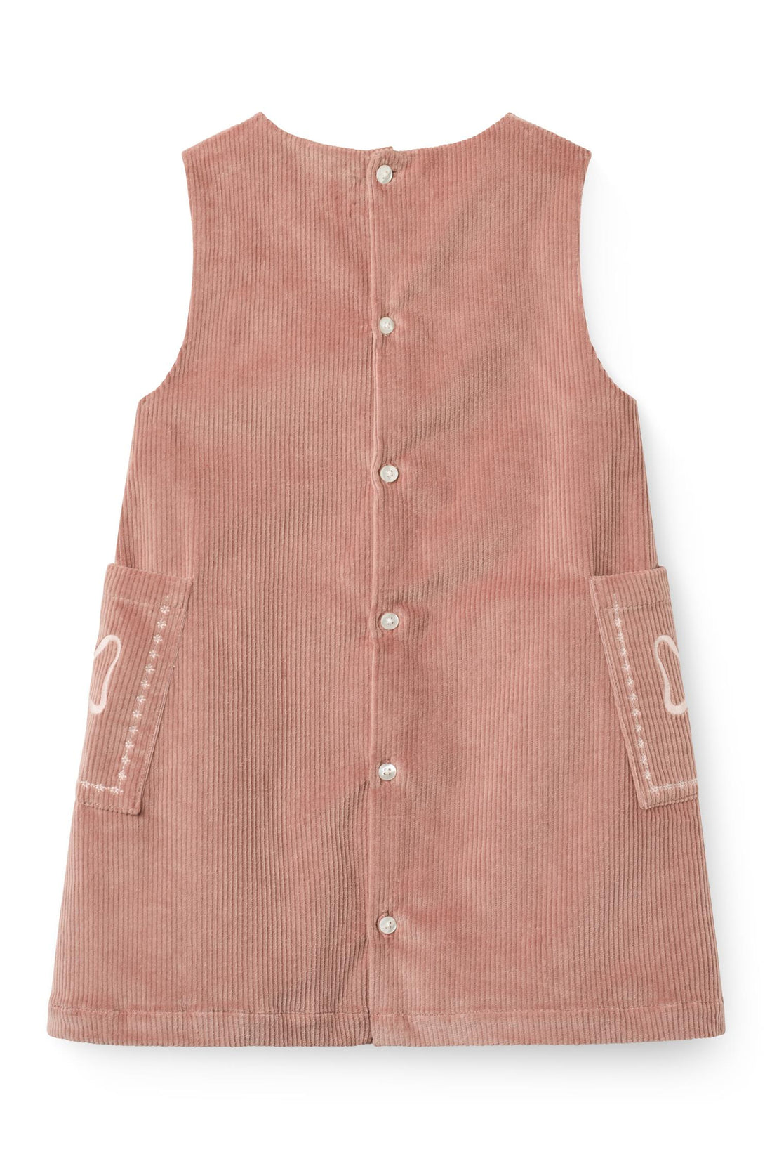 CORDUROY DRESS W. EMBROIDERY