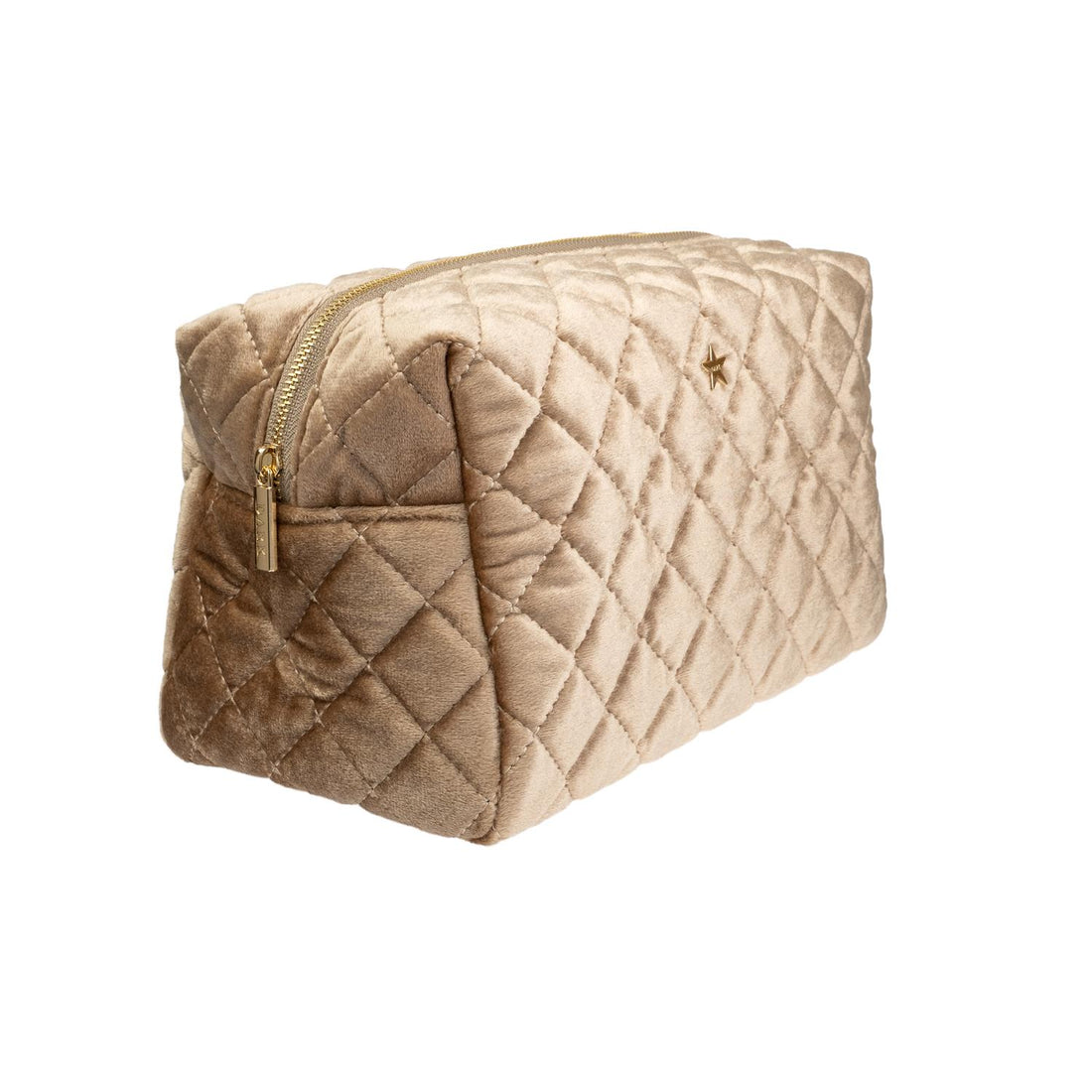 VELVET QUILTED MAKE-UP POUCH SMALL