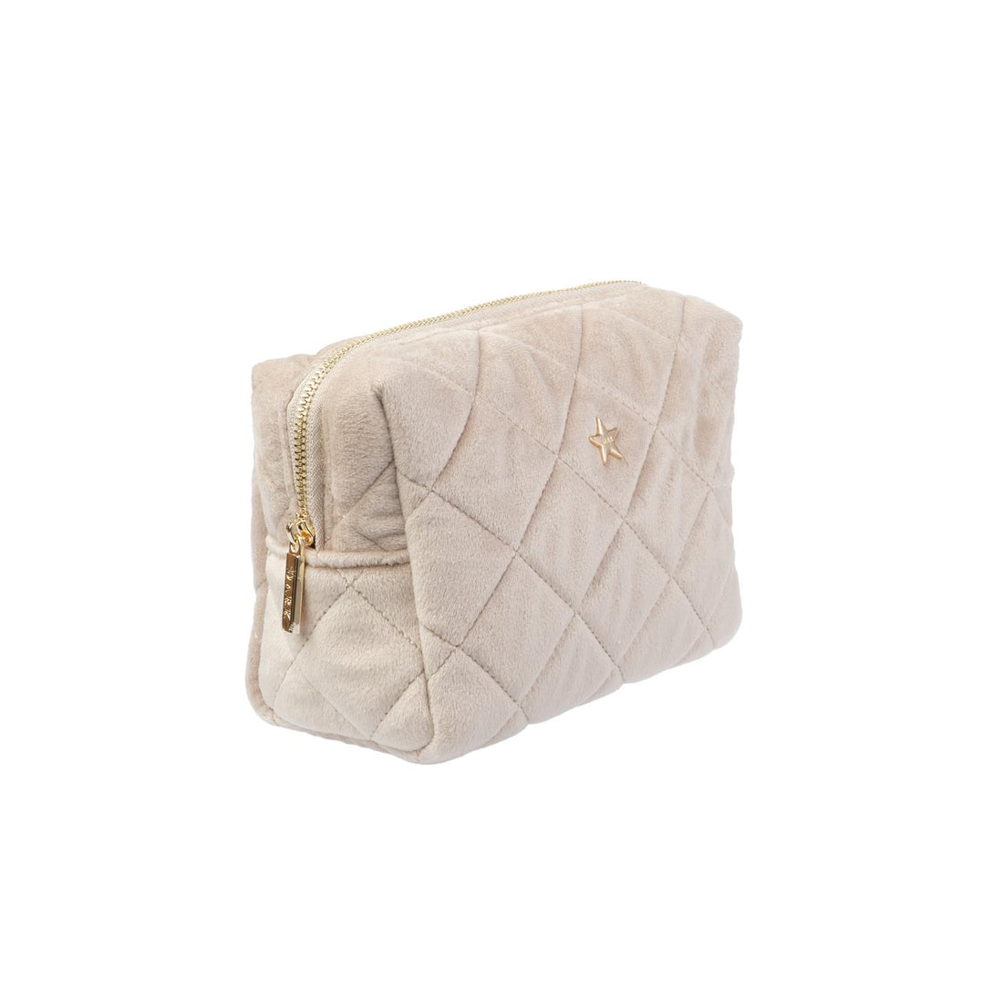 VELVET QUILTED MAKE-UP POUCH SMALL