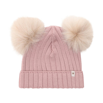 HAT KNIT ALPACA POMPOMS