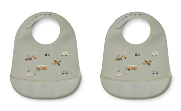 TILDA PRINTED SILICONE BIB 2-PACK
