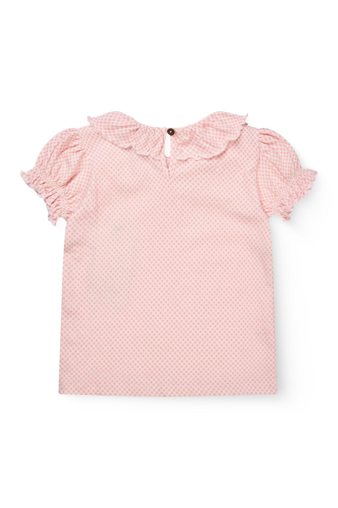 CREPE TEE W. FRILL COLLAR