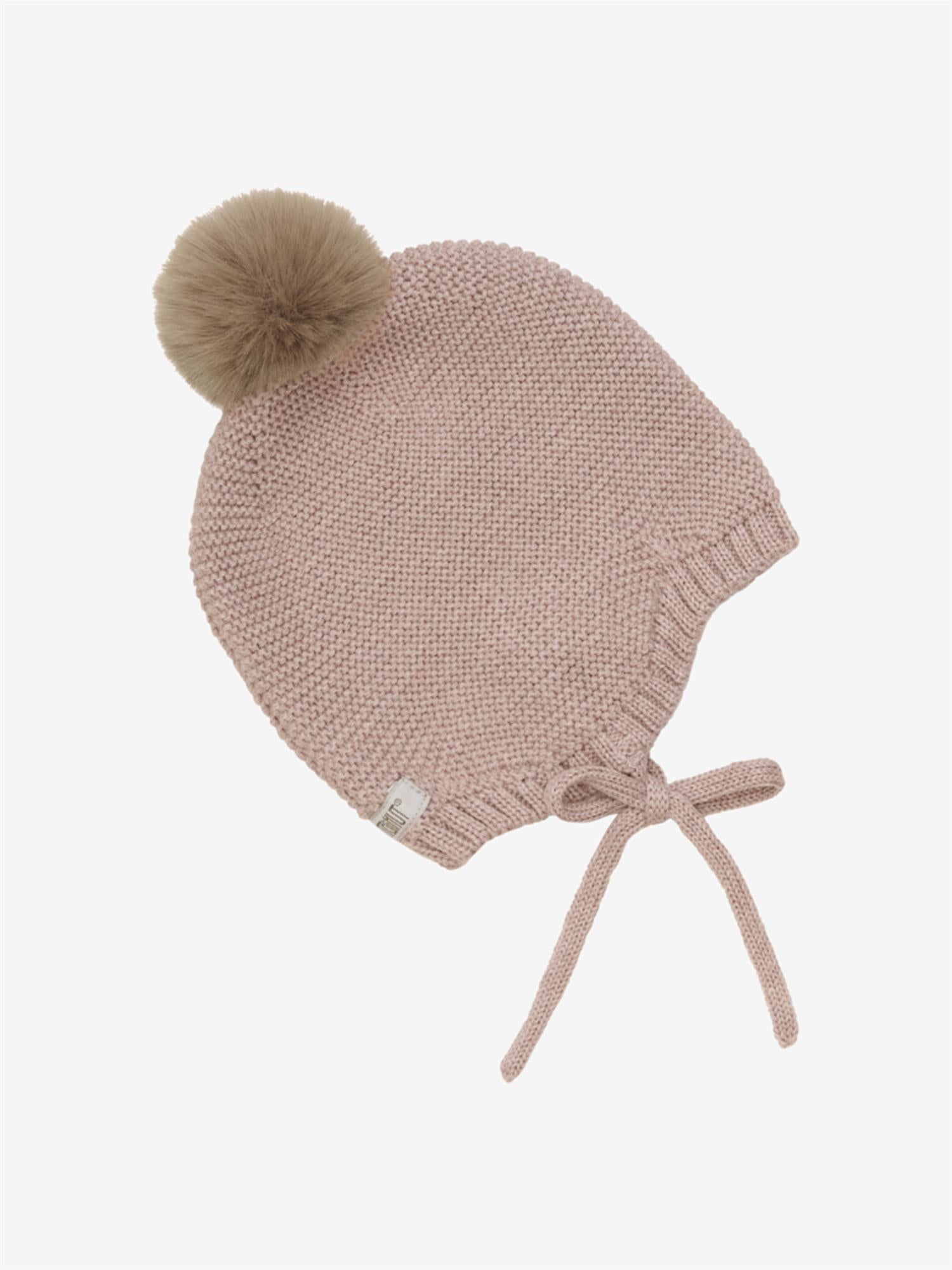 BONNET WOOL KNIT W POMPOM
