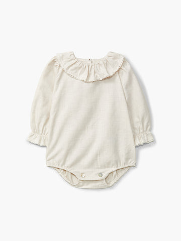 TWILL BODYSUIT W/FRILL