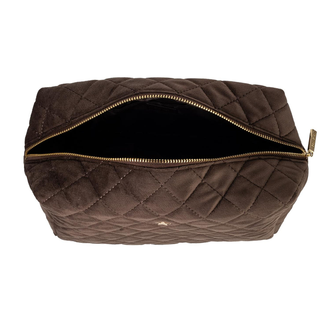 VELVET QUILTED MAKE-UP POUCH SMALL