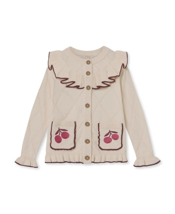 NOVA EMBR. RUFFLE CARDIGAN