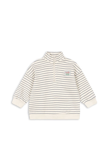 LOU STRIPE HALF ZIP SWEAT