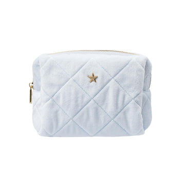 VELVET QUILTED MAKE-UP POUCH SMALL