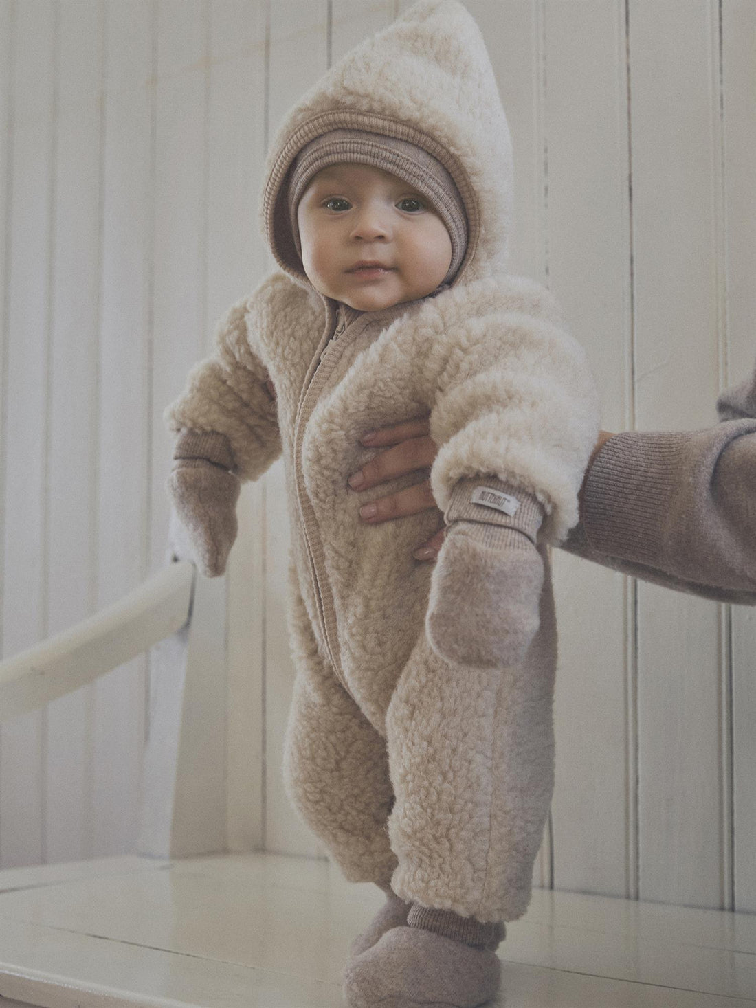 PRAM SUIT WOOL TEDDY W LIN