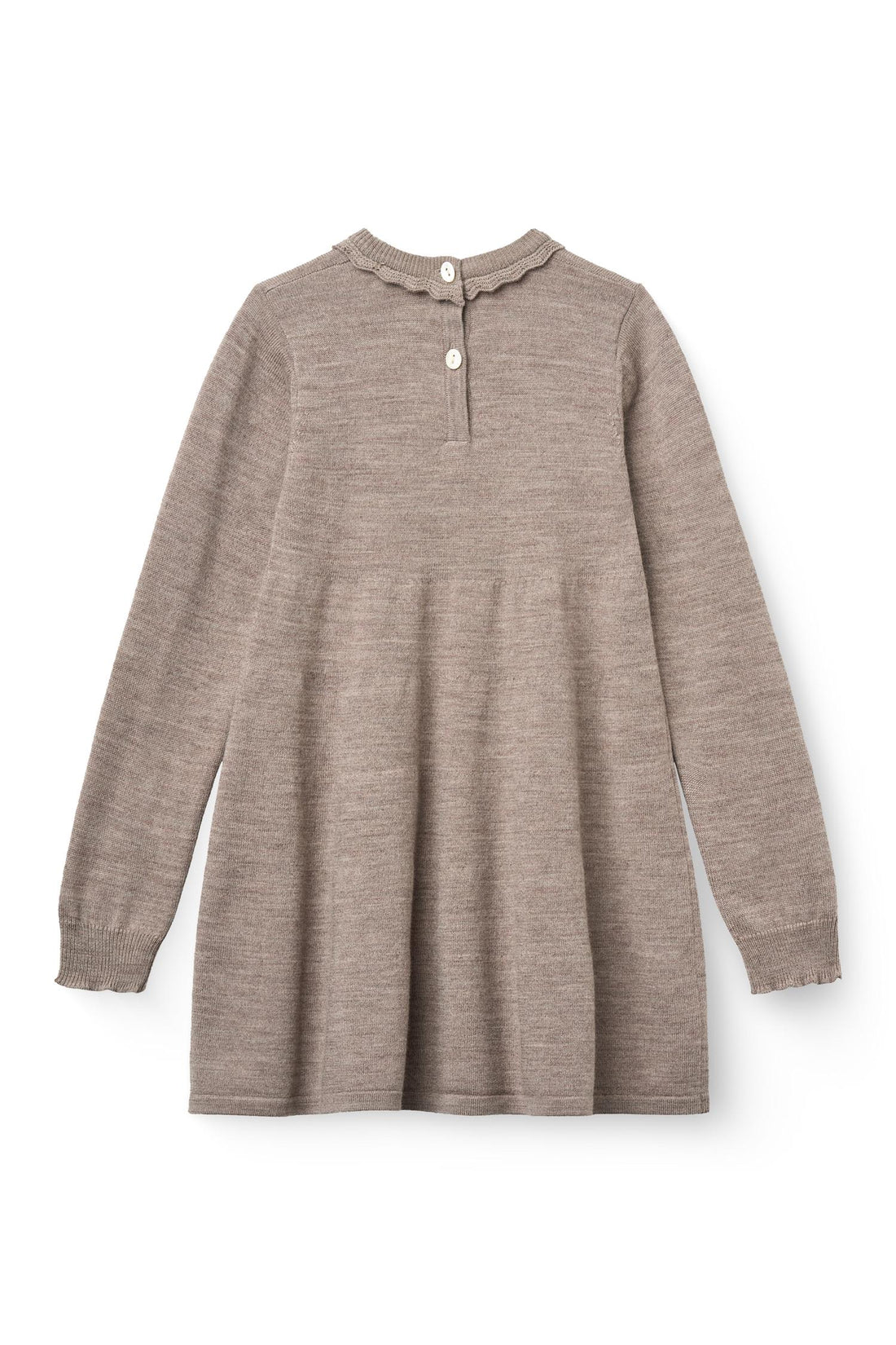CLASSIC MERINO DRESS W. DECO NECK