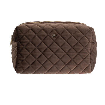 VELVET QUILTED MAKE-UP POUCH SMALL
