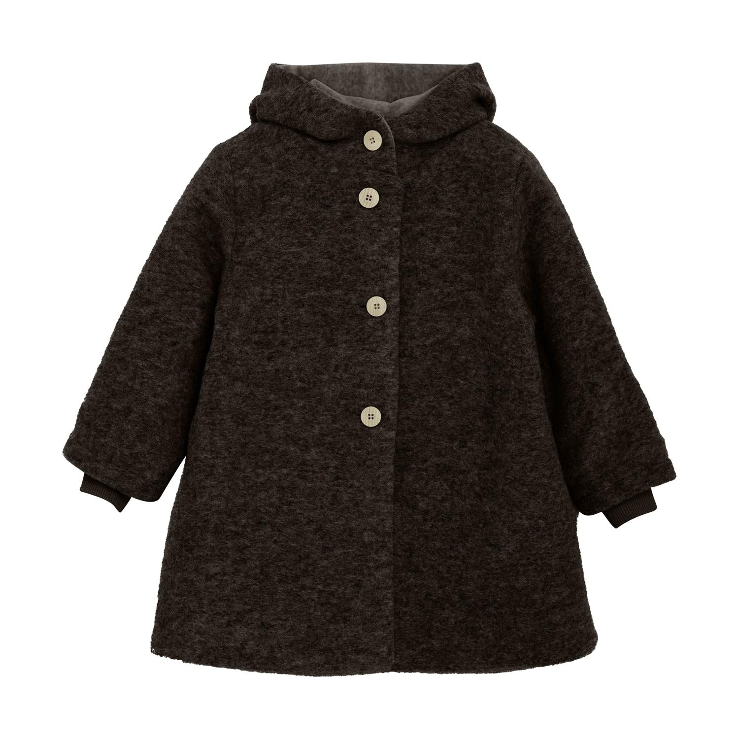 COAT HOOD WOOL W LINING