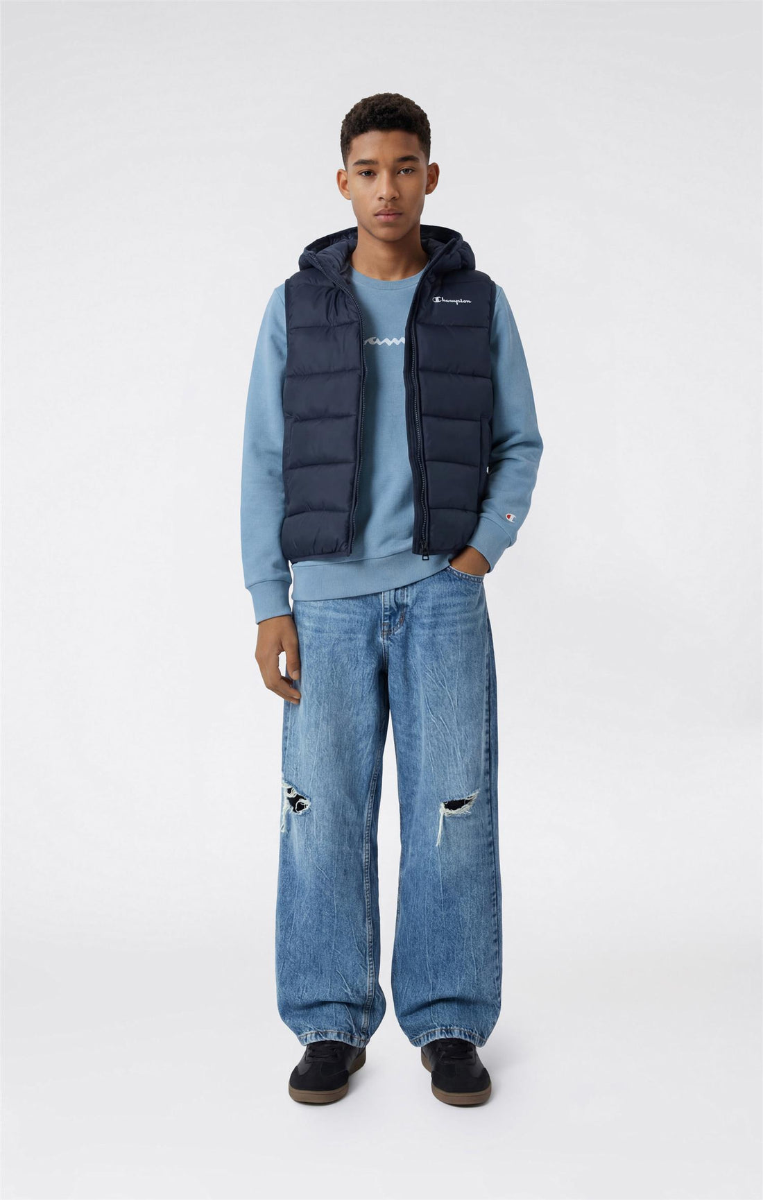 HOODED FULL ZIP VEST
