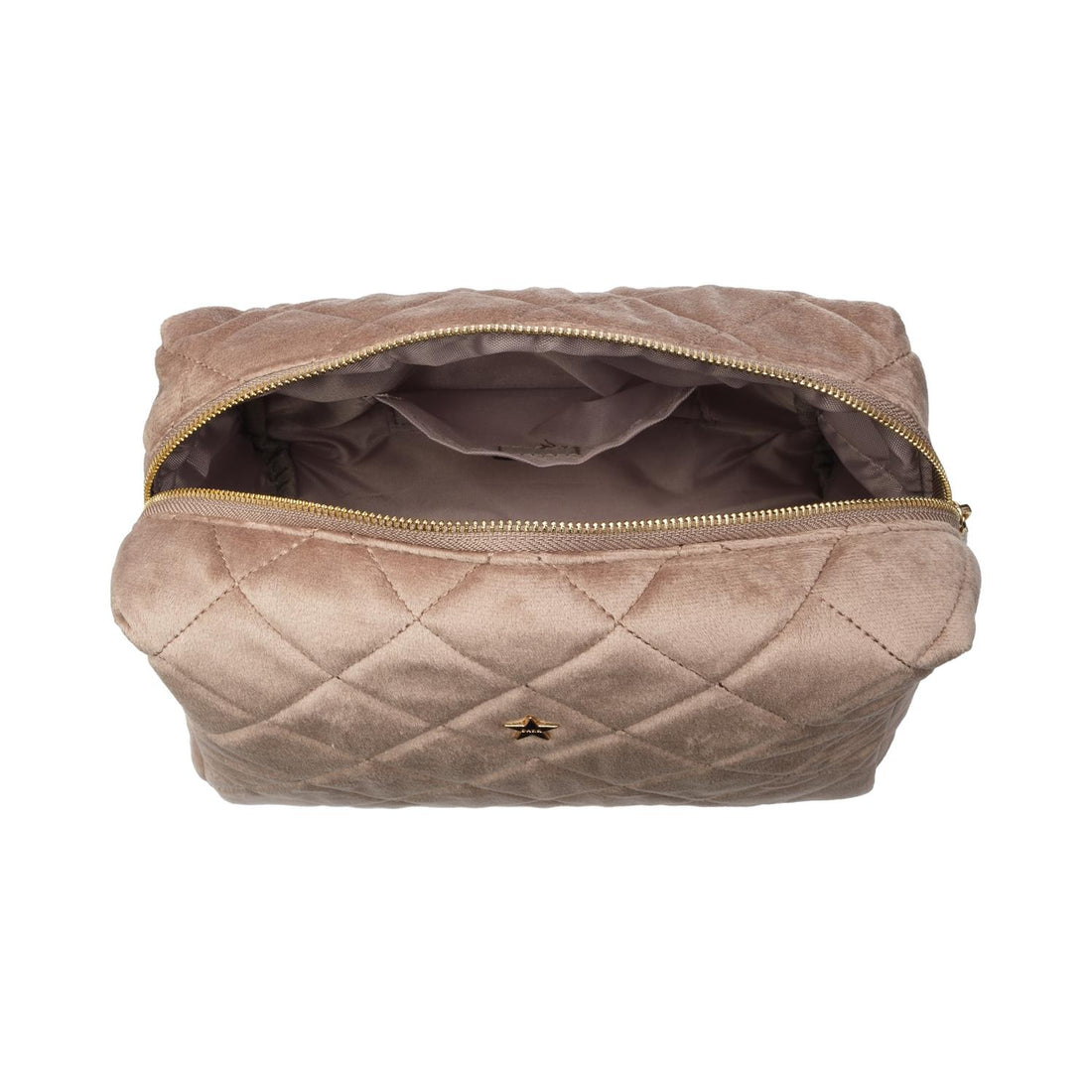 VELVET QUILTED MAKE-UP POUCH LARGE