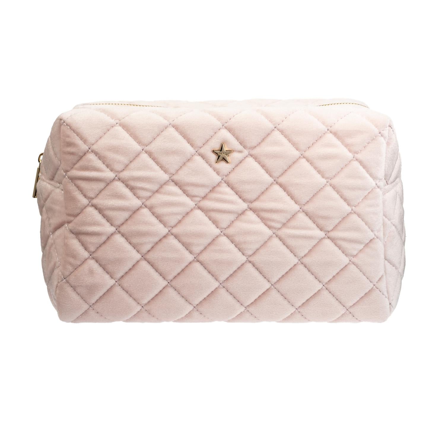 VELVET QUILTED MAKE-UP POUCH SMALL