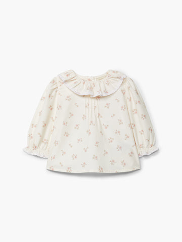 BOMBAZINE FLORAL PRINT BLOUSE