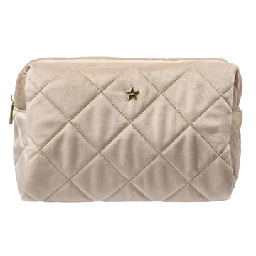 VELVET QUILTED MAKE-UP POUCH LARGE