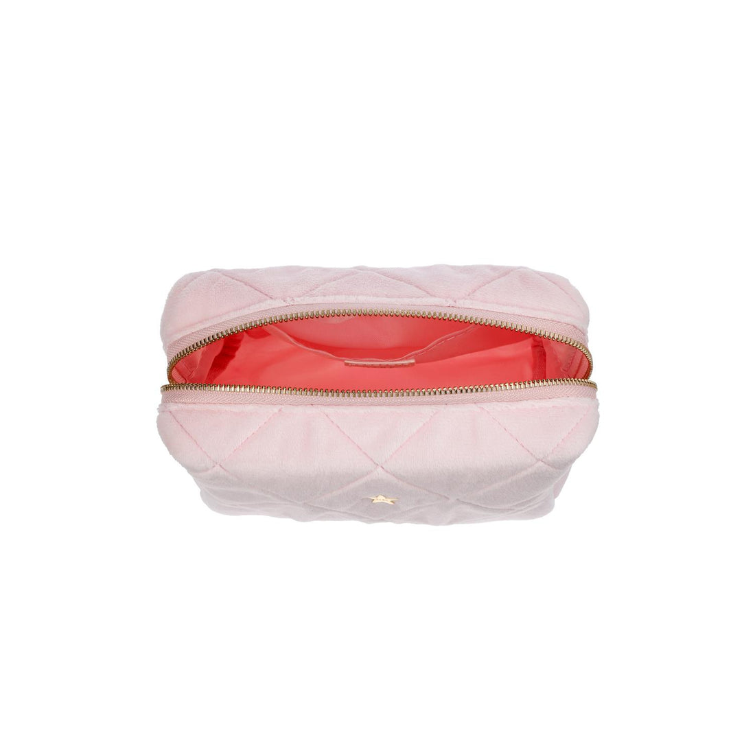 VELVET QUILTED MAKE-UP POUCH SMALL