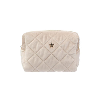 VELVET QUILTED MAKE-UP POUCH SMALL