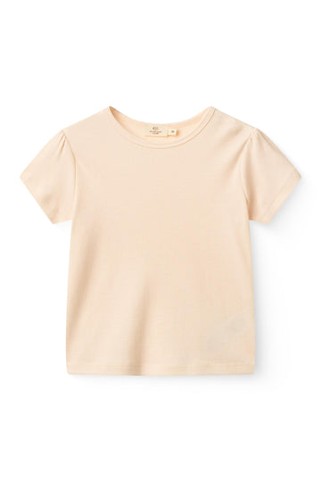 MODAL RIB TEE SS W. RUFFLE SLEEVES